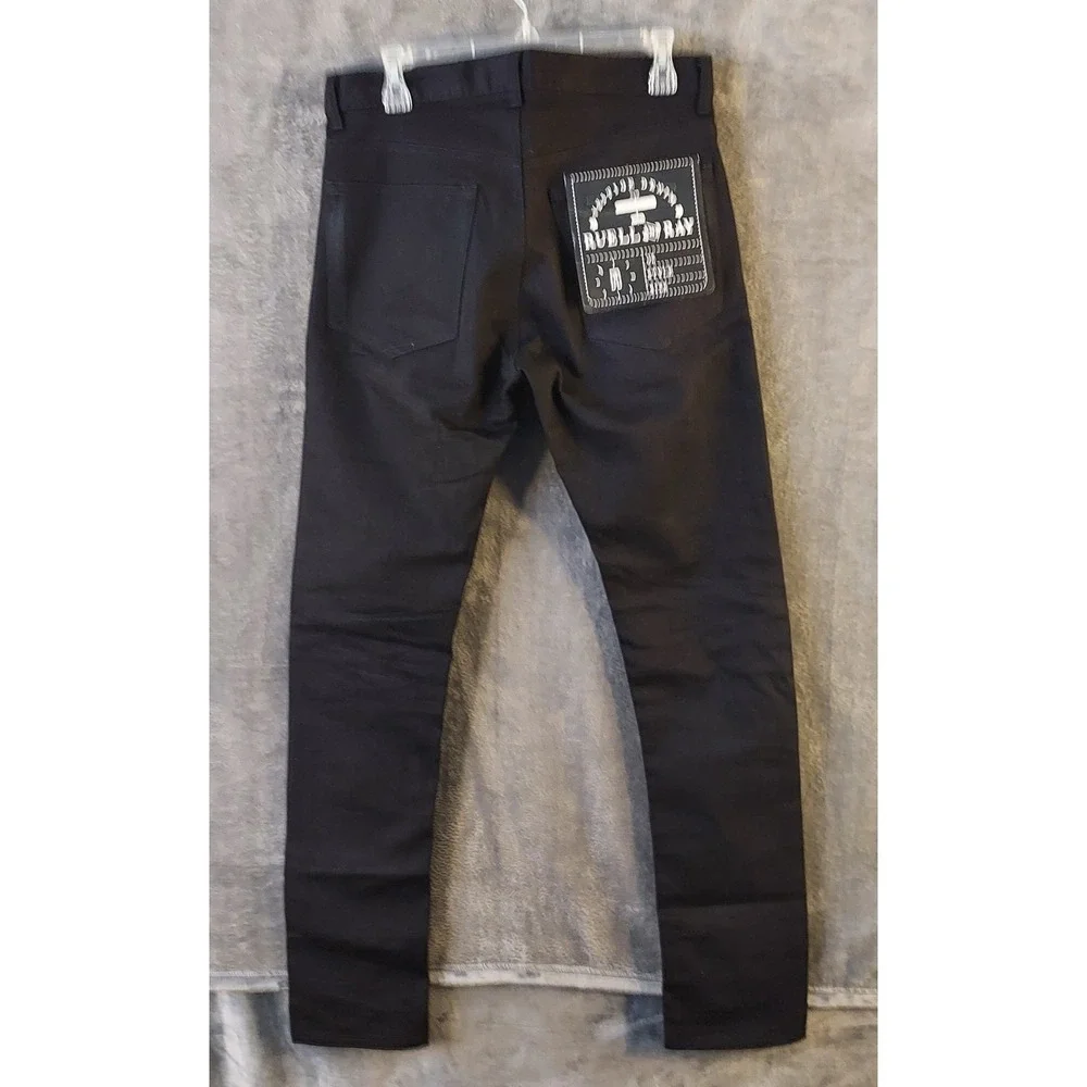 NOS Deadstock Ruell & Ray Men Black Jeans 32 X 34" Denim Button Fly Handmade USA - Picture 5 of 15
